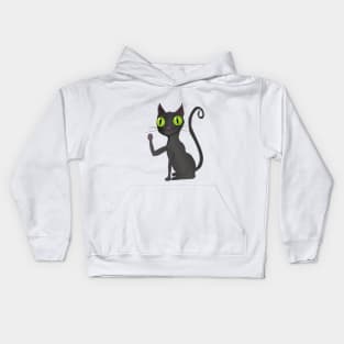 Black cat vector Kids Hoodie